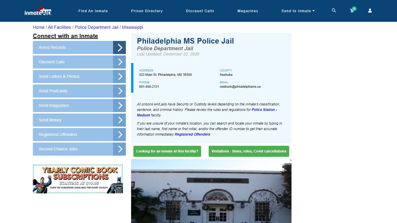Philadelphia MS Police Jail & Inmate Search - Philadelphia, MS